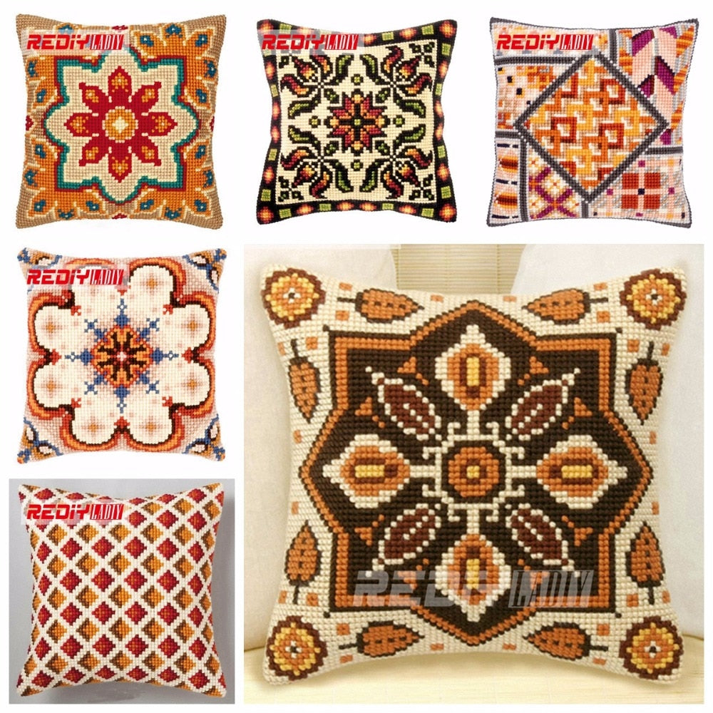 Cross Stitch Cushion Cover Classic Pattern