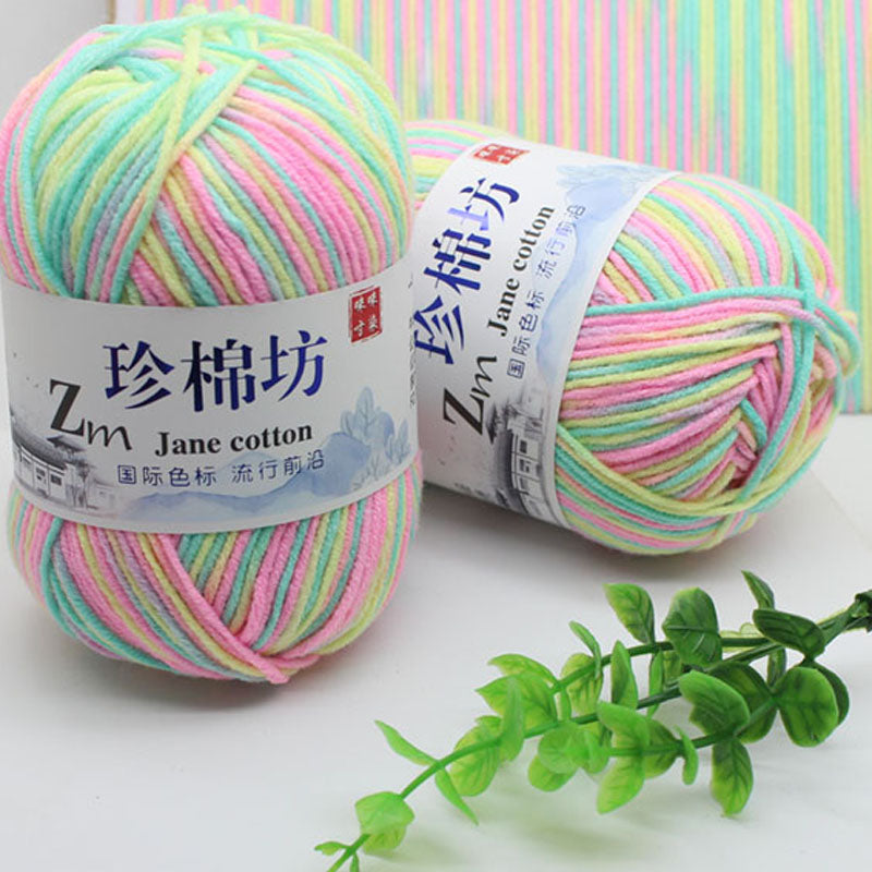 natural silk milk cotton yarn thick  weave thread